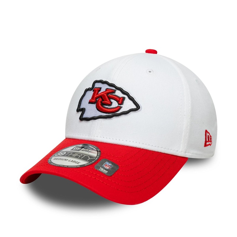 Kansas City Chiefs NFL Team Logo White 39THIRTY Stretch Fit Adjustable Cap XS-S