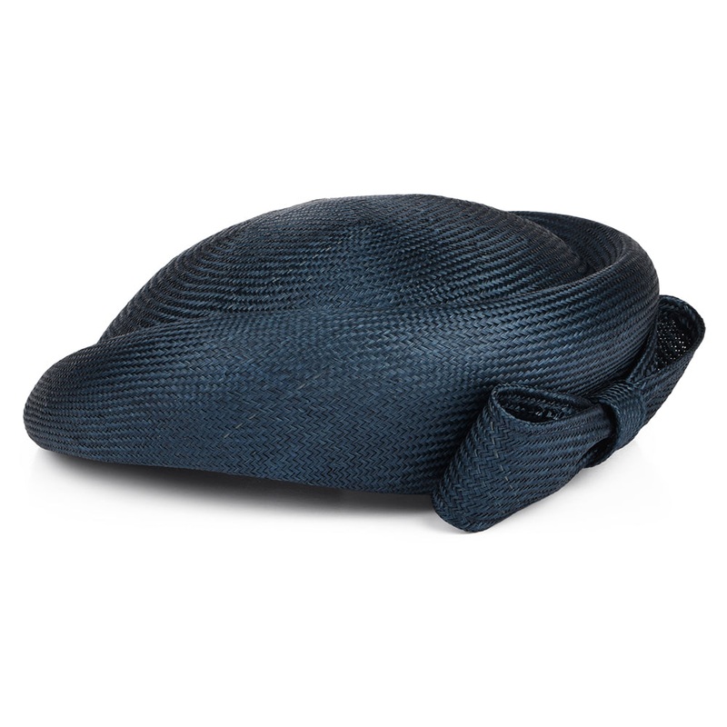 Whiteley Hats Alexia Straw Pillbox Hat – Navy Blue 1-Size