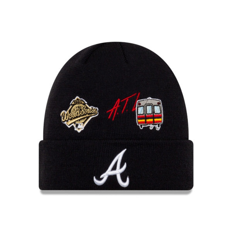 Atlanta Braves New Era WORLD SERIES CITY TRANSIT Cuffed Knit MLB Hat – Navy