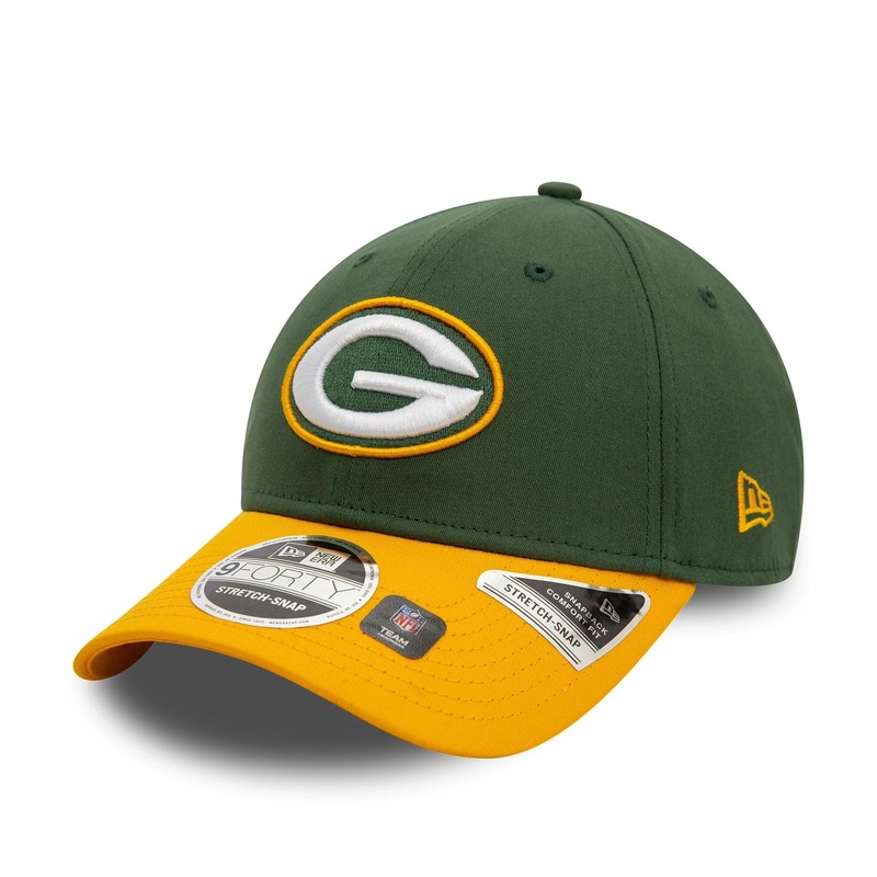 Green Bay Packers NFL Dark Green 9FORTY Stretch Snap Adjustable Cap OSFM