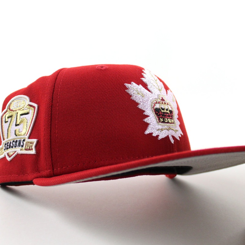 Toronto Marlies 75 Seasons New Era 59Fifty Fitted Hat (Scarlet Red Gray Under Brim) 6 7/8