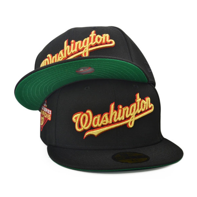 Washington Nationals2019 WORLD SERIES CHAMPIONS Exclusive New Era 59Fifty Fitted Hat – Black/Metallic Gold 7