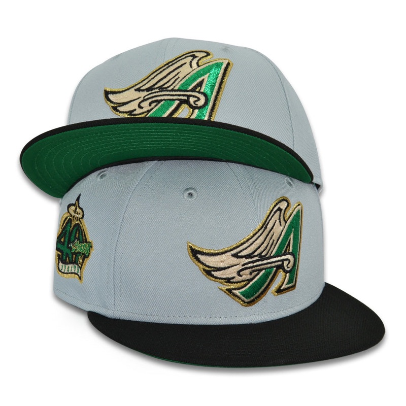 Anaheim Angels “NEWPORT BEACH” Exclusive New Era 59Fifty Fitted Hat – Snow Gray/Black 6 7/8