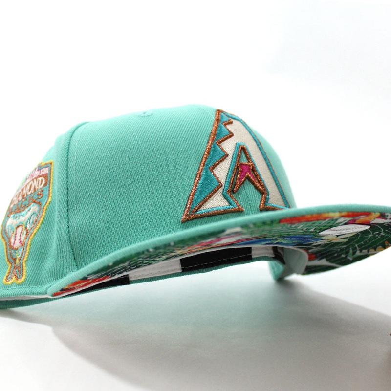 Arizona Diamondbacks 1998 INAUGURAL SEASON New Era 59Fifty Fitted Hat (Mint Floral Under Brim) 7