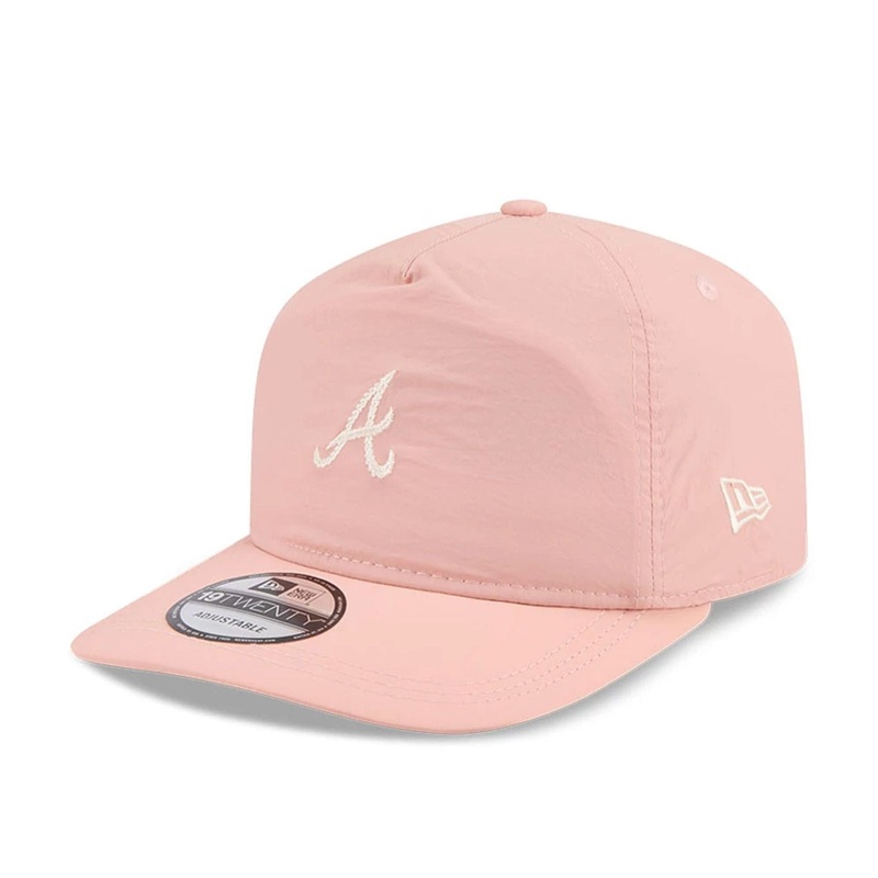 Atlanta Braves MLB Blush Crinkle Pastel Pink 19TWENTY Adjustable Cap OSFM