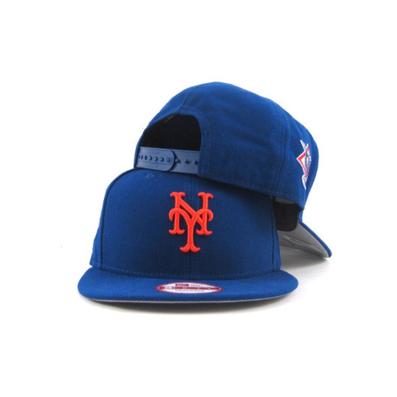 New York Mets National League New Era Snapback Hats (Team Colors Gray Under Brim) One Size