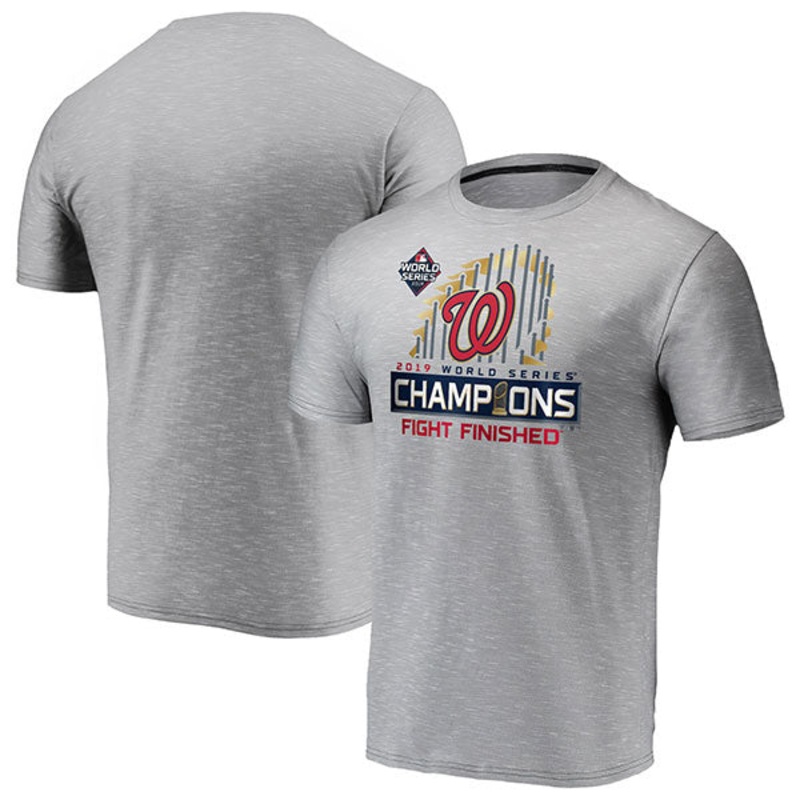 Washington Nationals Fanatics 2019 World Series Champions Locker Room Space Dye T-Shirt – Gray 3X