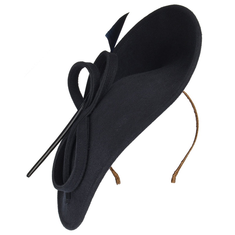 Whiteley Hats Athena Wool Disc Fascinator – Navy Blue 1-Size