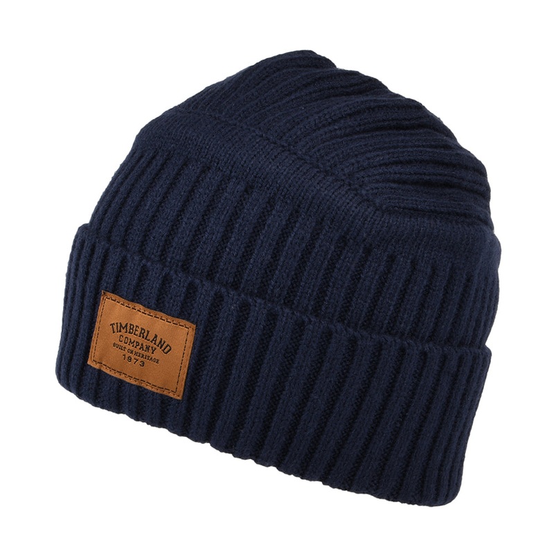 Timberland Hats Gulf Beach Ribbed Beanie Hat – Navy Blue 1-Size