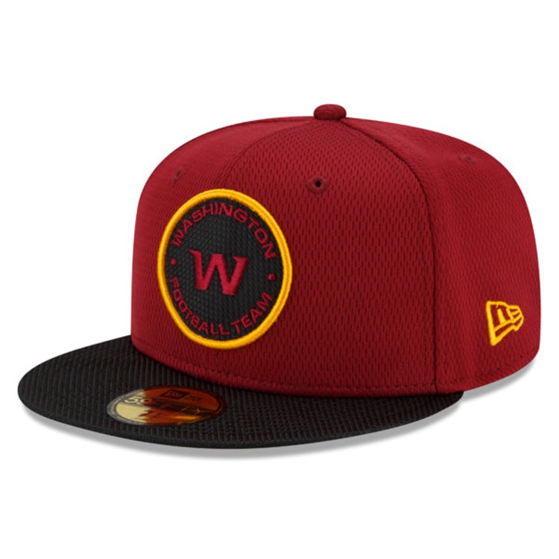 Washington Football Team New Era 2021 NFL Official Sideline ROAD 59FIFTY Fitted Hat – Burgundy/Black 6 7/8