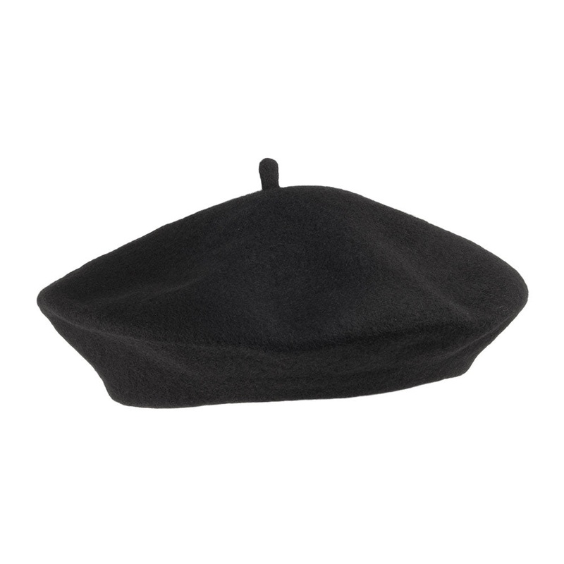 Wool Fashion Beret – Black – Wholesale Pack – 200 Hats Prepack