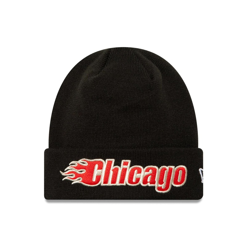 Chicago Bulls NBA Metallic Black Cuff Knit Beanie Hat OSFM