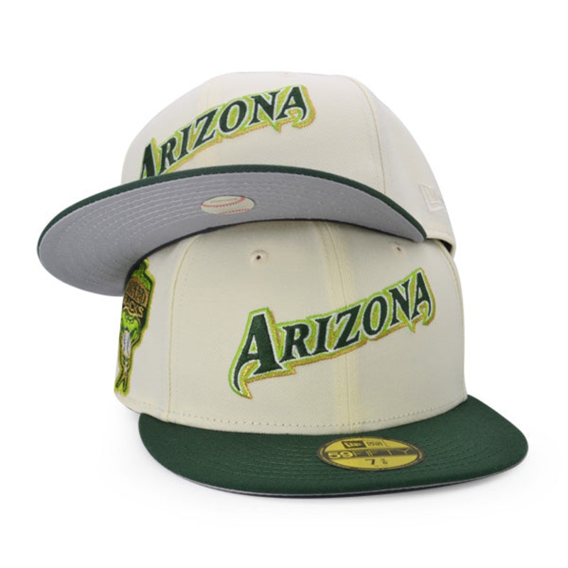 Arizona Diamondbacks 1989 INAUGURAL SEASON Exclusive New Era 59Fifty Fitted Hat – Chrome/Green/Gold Metallic 7