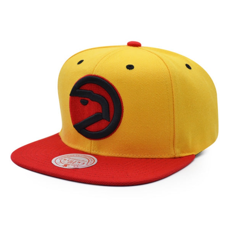 Atlanta Hawks Mitchell & Ness HWC RELOAD Snapback Hat – Yellow/Red