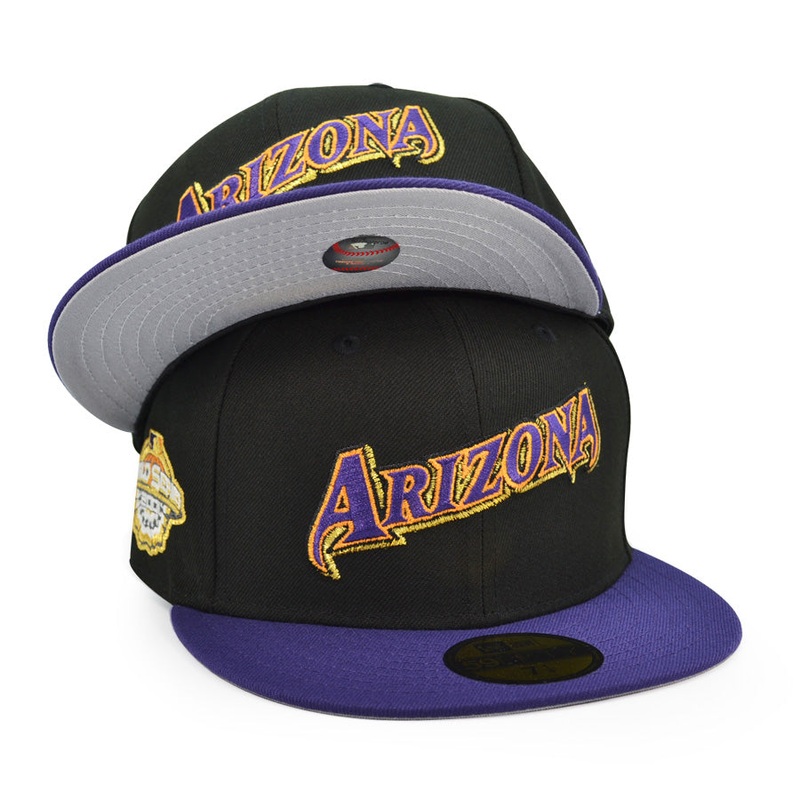 Arizona Diamondbacks 2001 WORLD SERIES Exclusive New Era 59Fifty Fitted Hat – Black/Purple 6 7/8