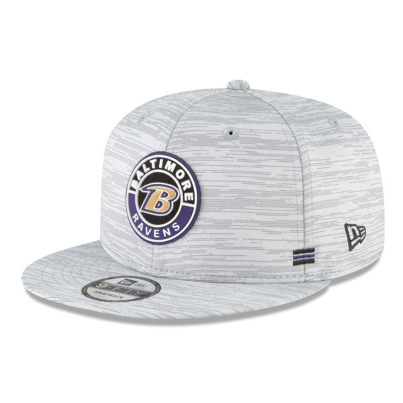 Baltimore Ravens New Era 2020 NFL Sideline Official 9FIFTY Snapback Hat – Gray