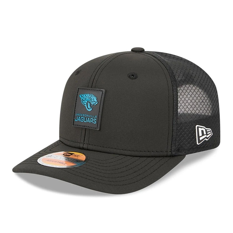 Jacksonville Jaguars NFL Sideline 2025 Black 9SEVENTY Trucker Stretch Snap Adjustable Cap OSFM