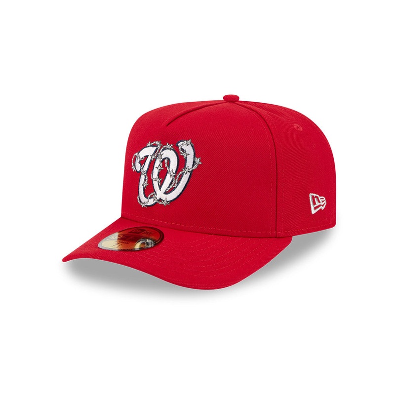 Washington Nationals New Era FENCE Exclusive A-Frame 59Fifty Fitted Hat – Red 6 7/8