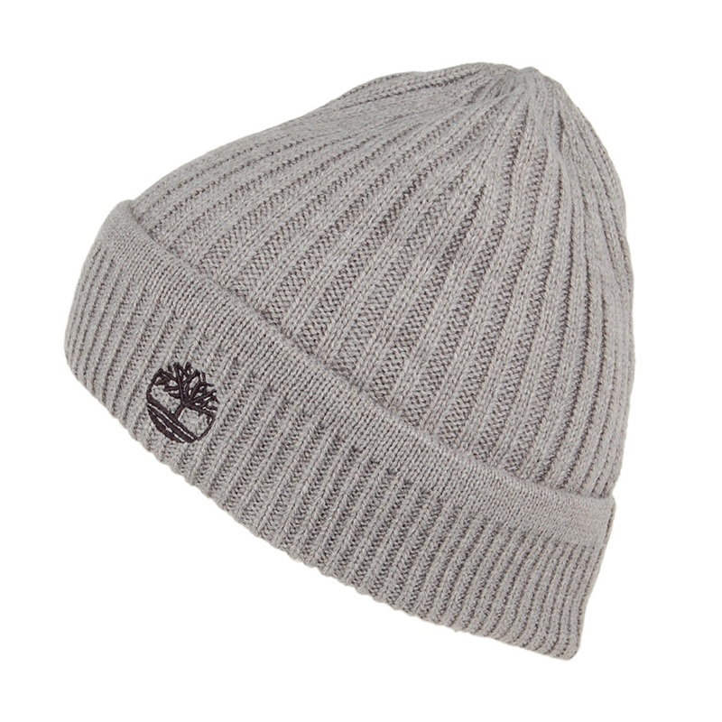 Timberland Hats Solid Rib Beanie Hat – Light Grey 1-Size