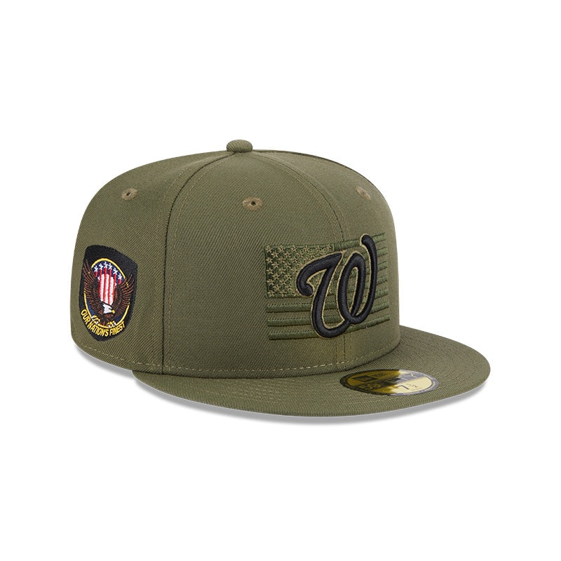 Washington Nationals New Era 2023 Armed Forces Day On-Field 59FIFTY Fitted Hat – Olive 6 7/8
