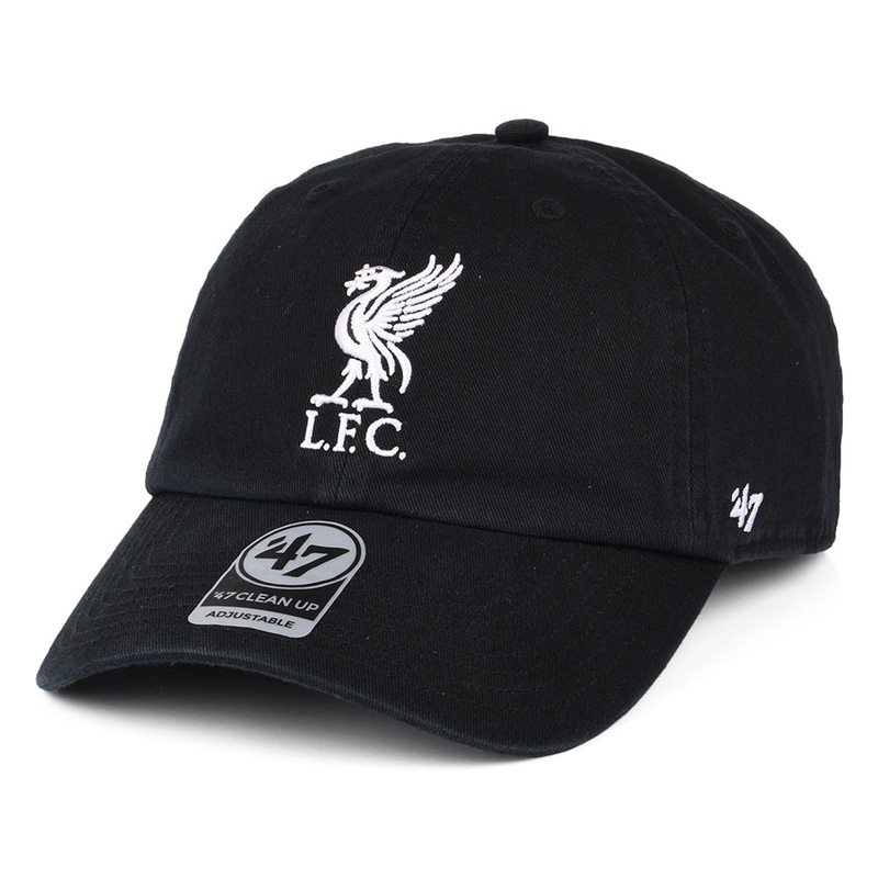 47 Brand Liverpool FC Baseball Cap – Clean Up – Black-White Adjustable