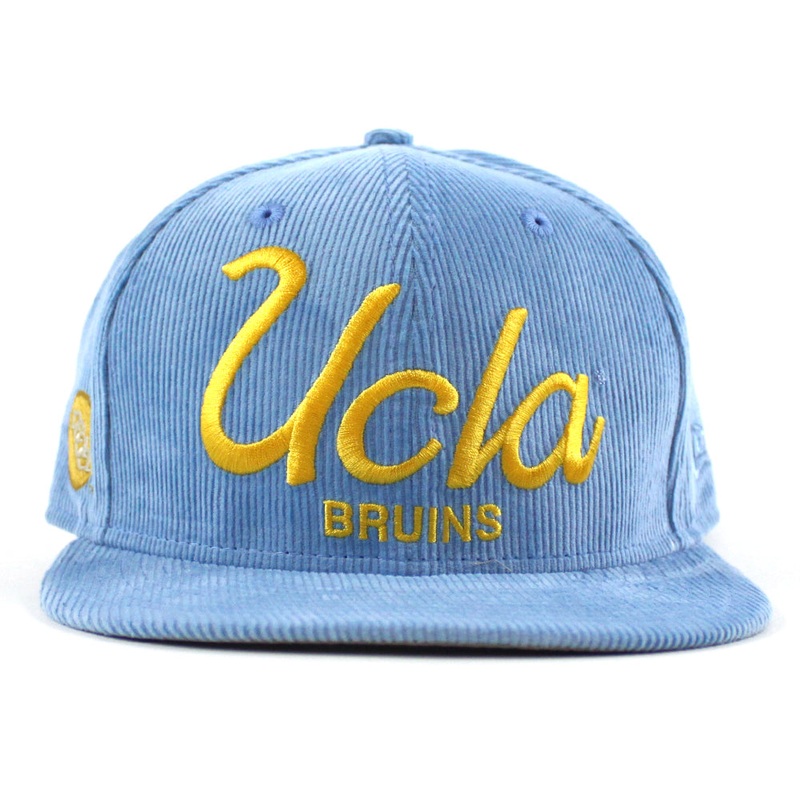 UCLA Bruins VINTAGE NCAA New Era 9Fifty 9Fifty Snapback Hat (CORDUROY Light Blue Gray Under Brim) One Size
