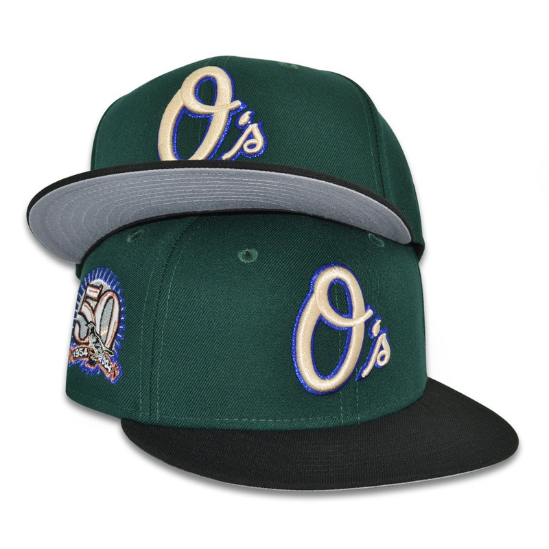 Baltimore Orioles “50th STATE” Exclusive New Era 59Fifty Fitted Hat – Dark Green/Black 6 7/8