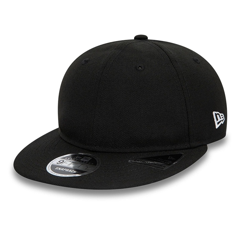 Blank New Era Black Retro Crown 9FIFTY Snapback Cap OSFA