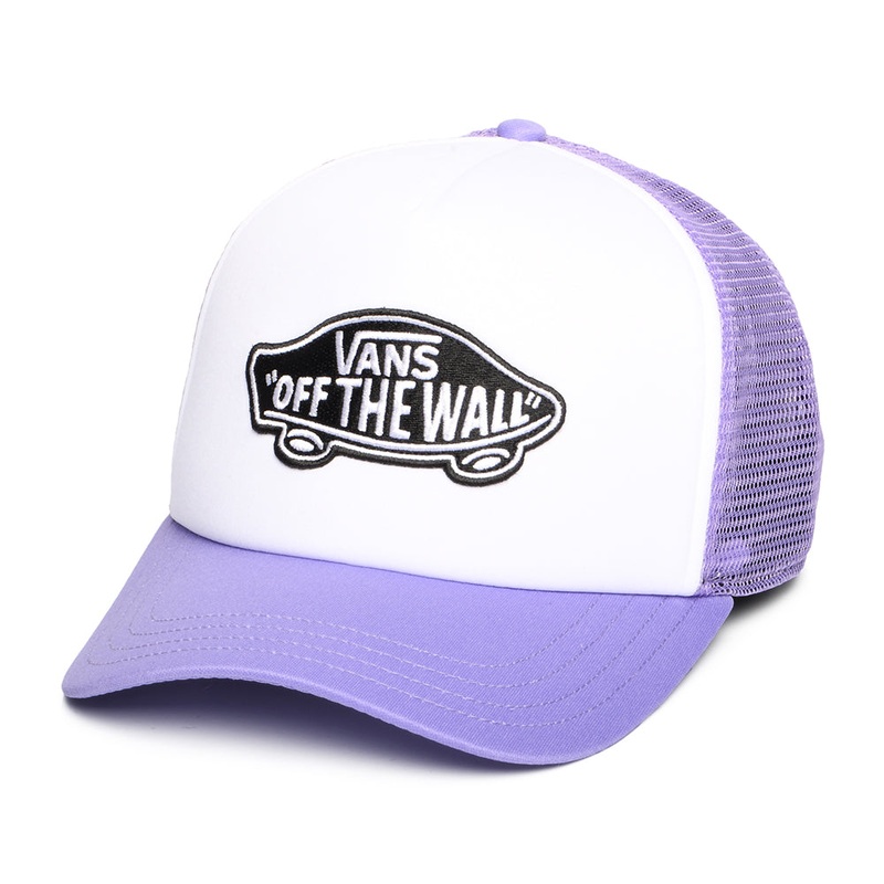 Vans Hats Classic Patch Curved Brim Trucker Cap – White-Lilac Adjustable