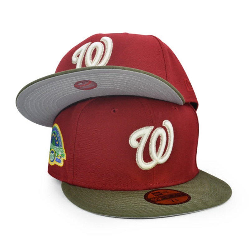 Washington Nationals RFK 45 YEARS Exclusive New Era 59Fifty Fitted Hat – Brick/Olive 6 7/8