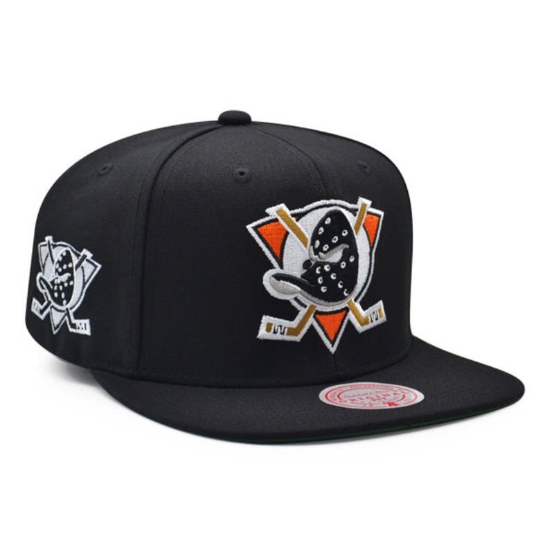 Anaheim Ducks Mitchell & Ness NHL ALTERNATE FLIP Snapback Adjustable Hat – Black/Orange
