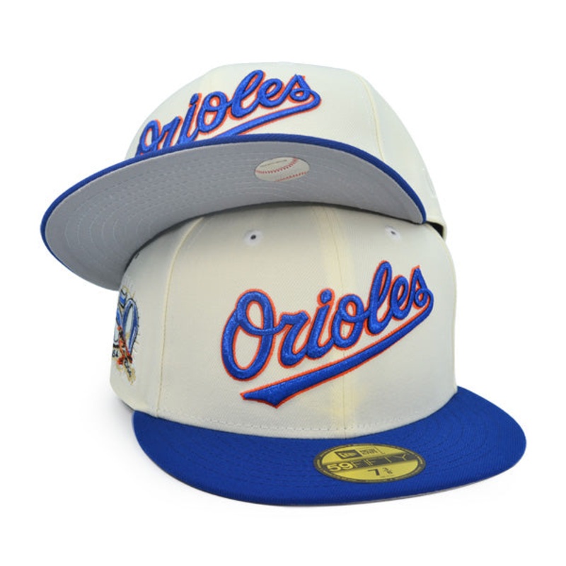 Baltimore Orioles 50th Anniversary Exclusive New Era 59Fifty Fitted Hat – Chrome/Royal 6 7/8