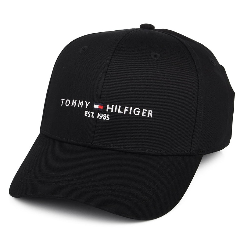 Tommy Hilfiger Hats TH Established Baseball Cap – Black Adjustable