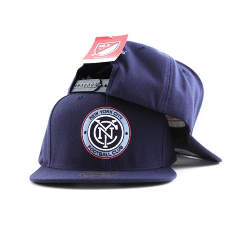 New York City Football Club MLS Snapback Hats (NAVY) One Size