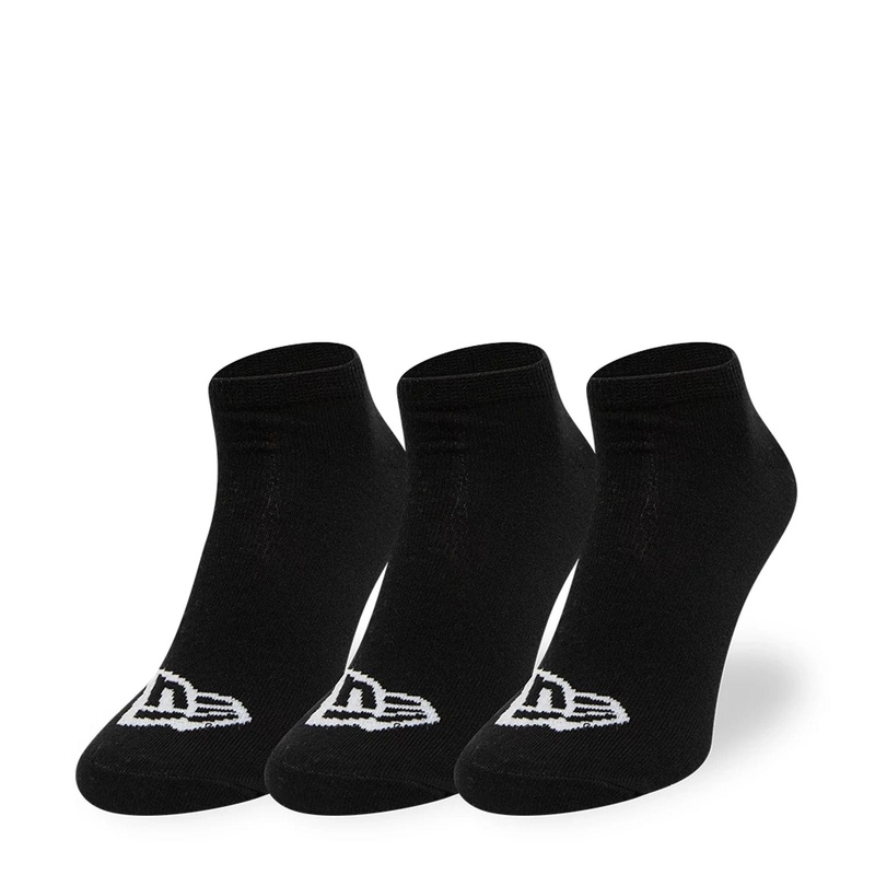 New Era Flag 3 Pack  Sneaker Black Socks 2-5