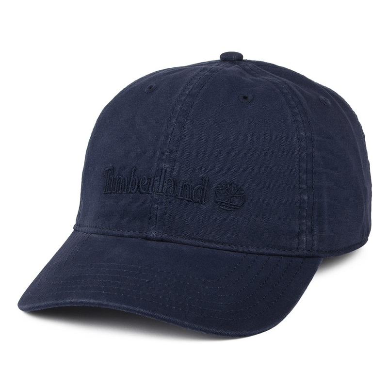 Timberland Hats Cooper Hill Cotton Canvas Baseball Cap – Navy Blue Adjustable