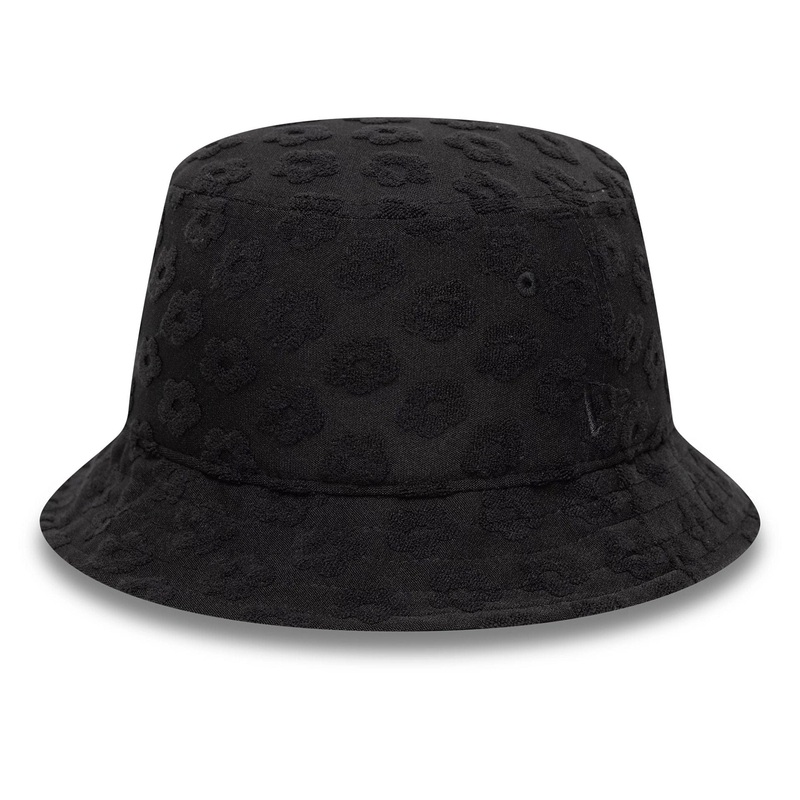 Womens New Era Towelling Black Adventure Bucket Hat XS