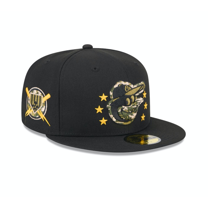 Baltimore Orioles New Era 2024 Armed Forces Day On-Field 59FIFTY Fitted Hat – Black 6 7/8