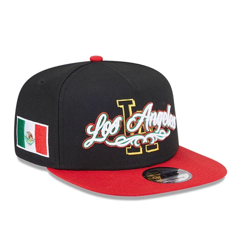 LA Dodgers MLB City Script Black 9FIFTY A-Frame Snapback Adjustable Cap OSFM