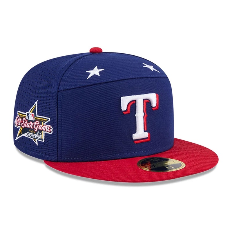 Texas Rangers MLB 2025 All Star Game Dark Blue Split Panel 59FIFTY Fitted Cap 6 7/8