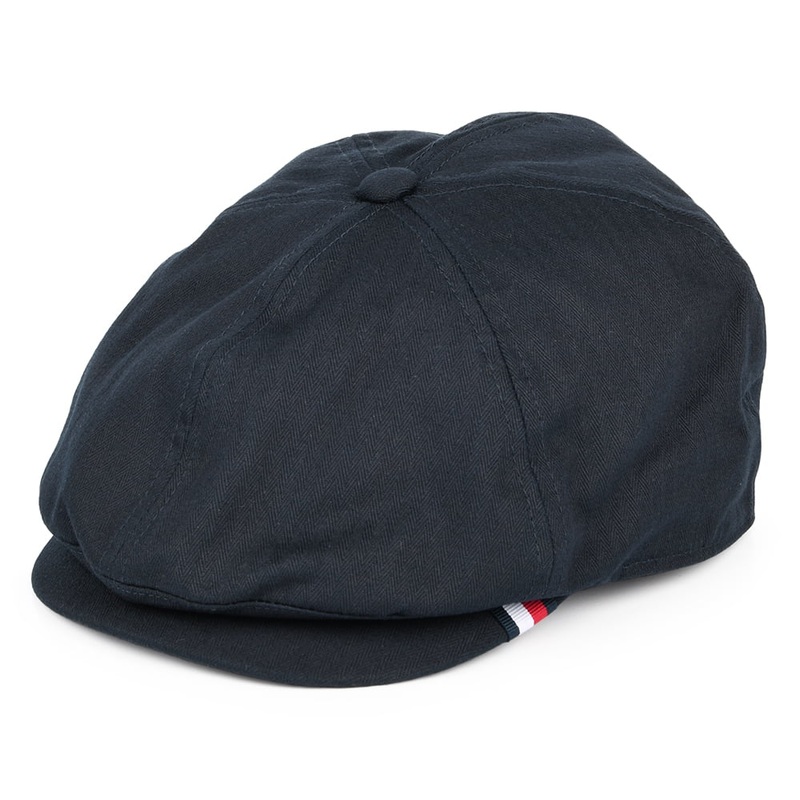 Tommy Hilfiger Hats Herringbone Cotton Newsboy Cap – Dark Navy 1-Size