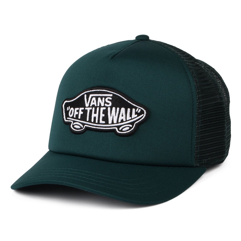 Vans Hats Classic Patch Curved Brim Trucker Cap – Deep Green Adjustable