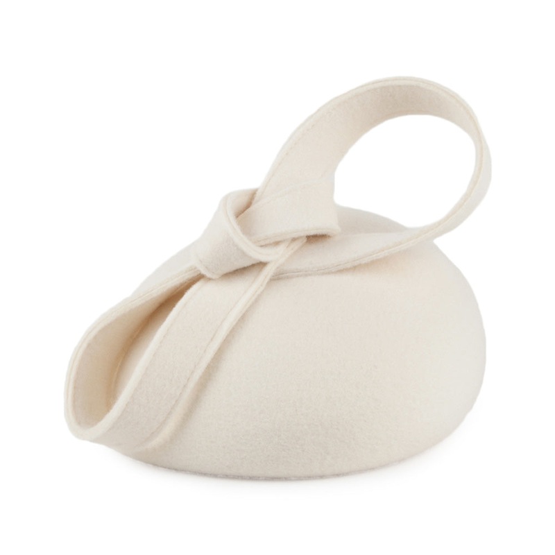 Whiteley Hats Carlita Wool Pillbox Hat with Swirl – Winter White 1-Size