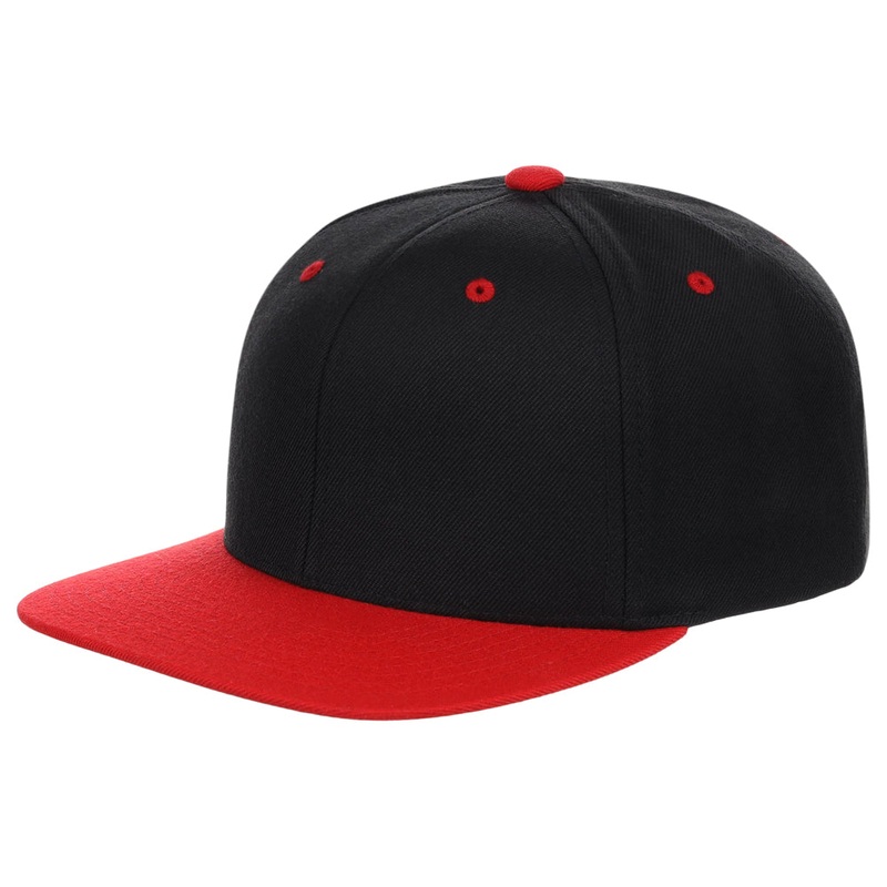 YP Classics Blank Snapback – Black/Red Adjustable