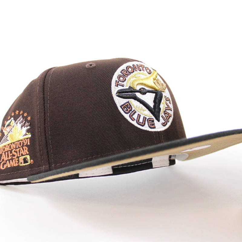 Toronto Blue Jays 1991 All Star Game New Era 59Fifty Fitted Hat (Burnt Wood Black Khaki Under Brim) 7