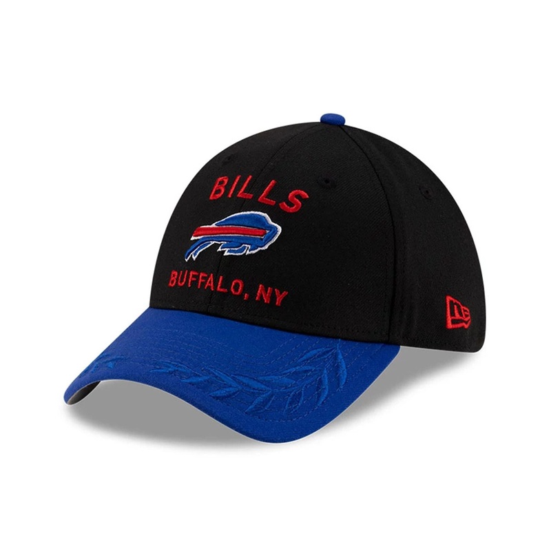 Buffalo Bills NFL Draft 2025 Black 39THIRTY Stretch Fit Cap S-M