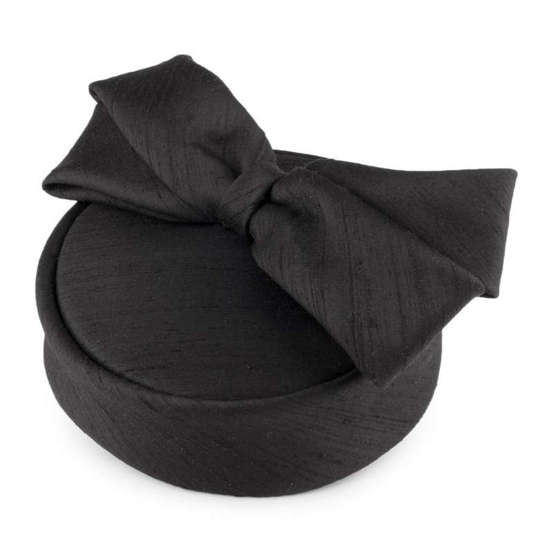 Whiteley Hats English Silk Pillbox – Black 1-Size