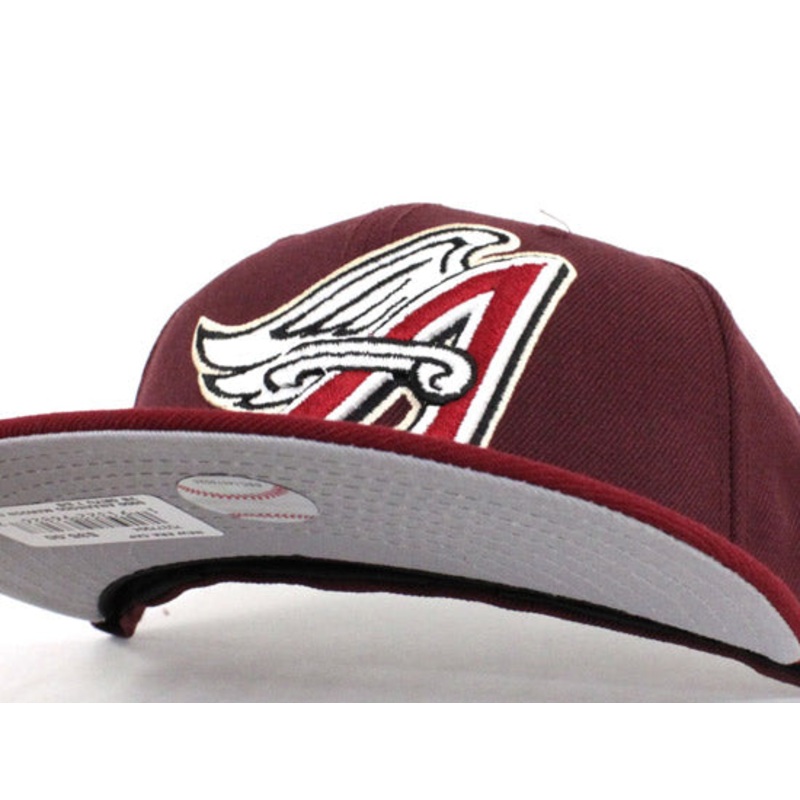 Anaheim Angels 59FIFTY New Era Fitted Hat (Air Jordan Retro 6 Burgundy Maroon Black Champagne Gray Under Brim) 7 1/8