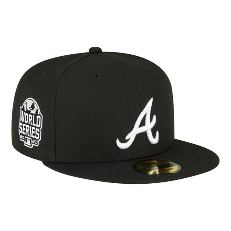 Atlanta Braves New Era 2021 World Series Exclusive 59Fifty Fitted Hat -Black/White 7