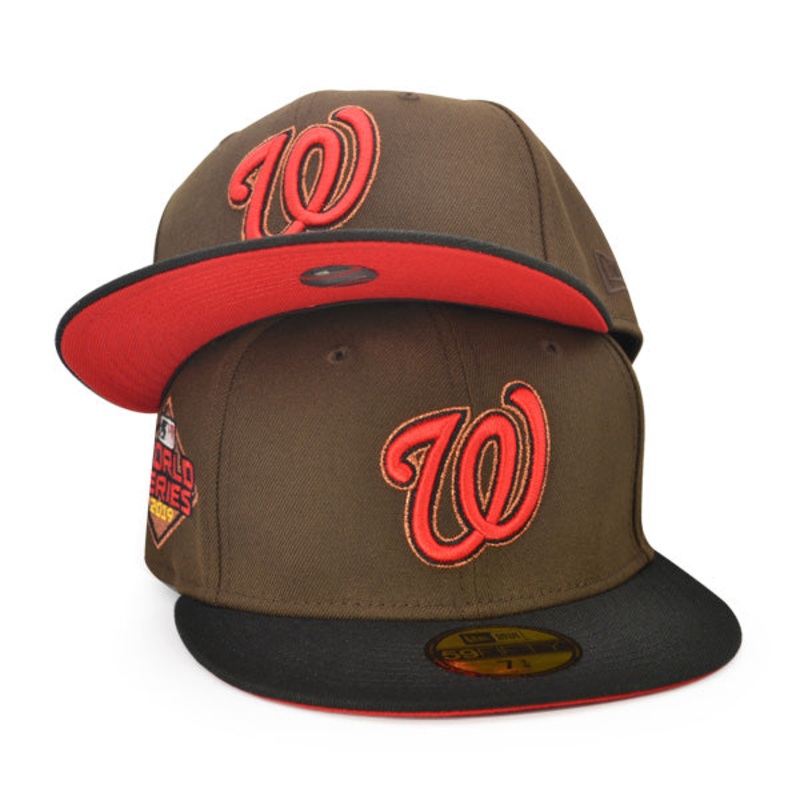 Washington Nationals 2019 WORLD SERIES Exclusive New Era 59Fifty Fitted Hat – Walnut/Black 6 7/8
